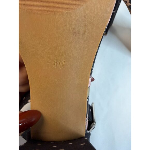 Torrid Women’s Size 8W Floral/Poka Dot Block Heels Open Toe Ankle Straps Sandals - Picture 12 of 13